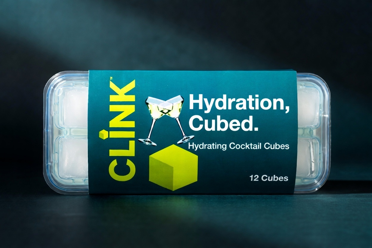 CLINK prefilled cube tray, ready for the freezer